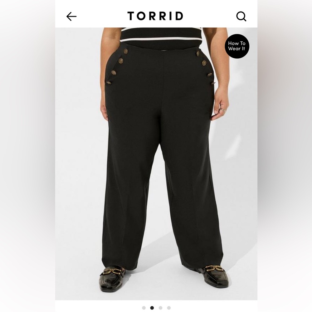 Pull-on wide leg nautical pant